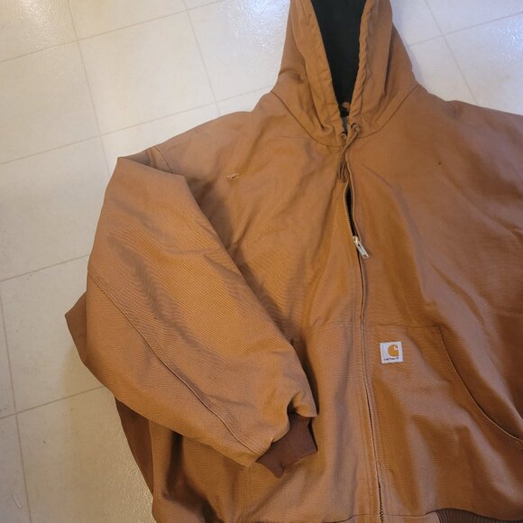 Carhartt Brown (J140BRN) Union Made Jacket with BLK Quilted liner US MEN SZ 5XL - Picture 5 of 14